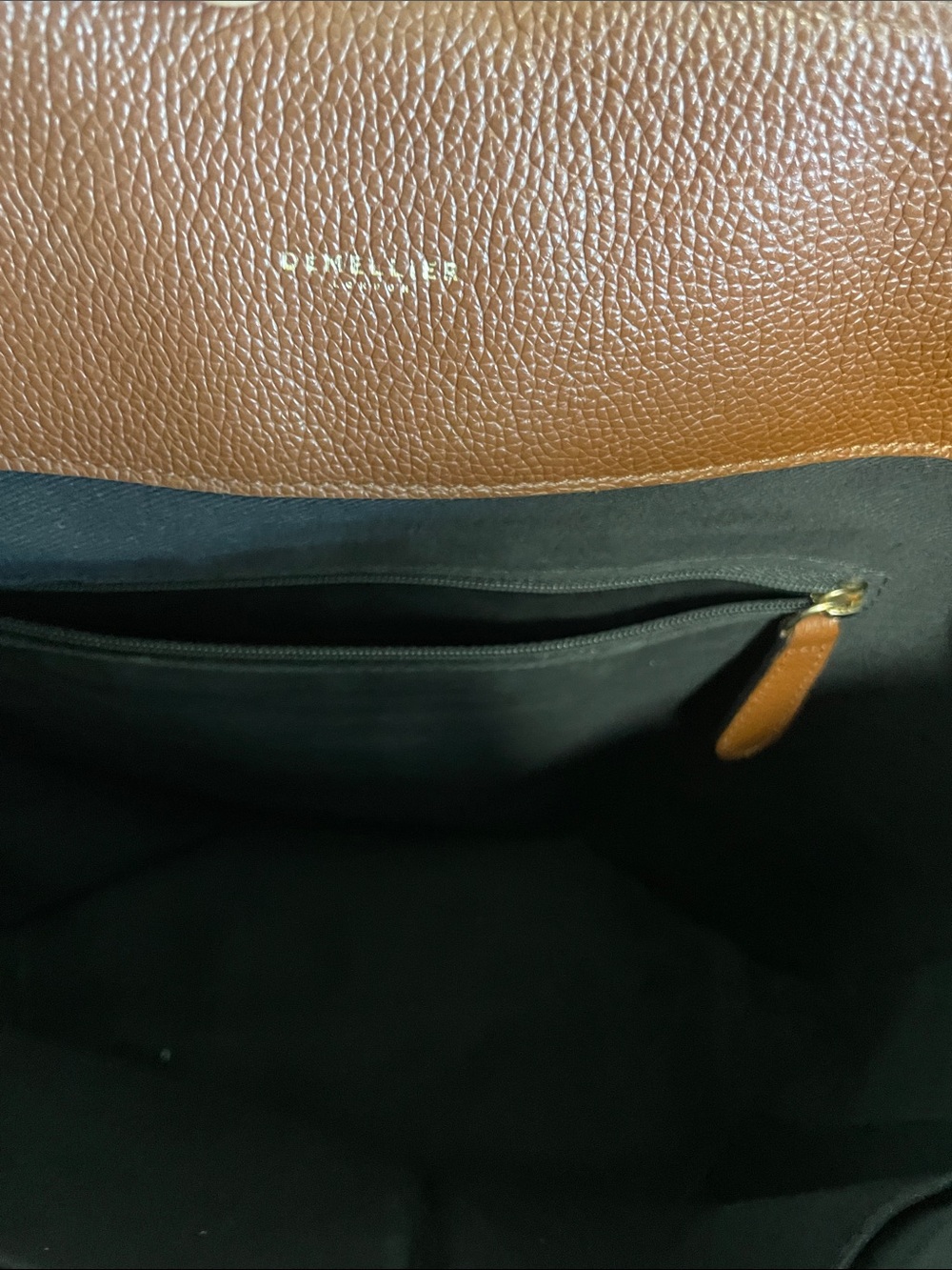 DeMellier Vancouver Tote Bag | Cognac Leather Tote with Gold Hardware - Picture 10 of 16